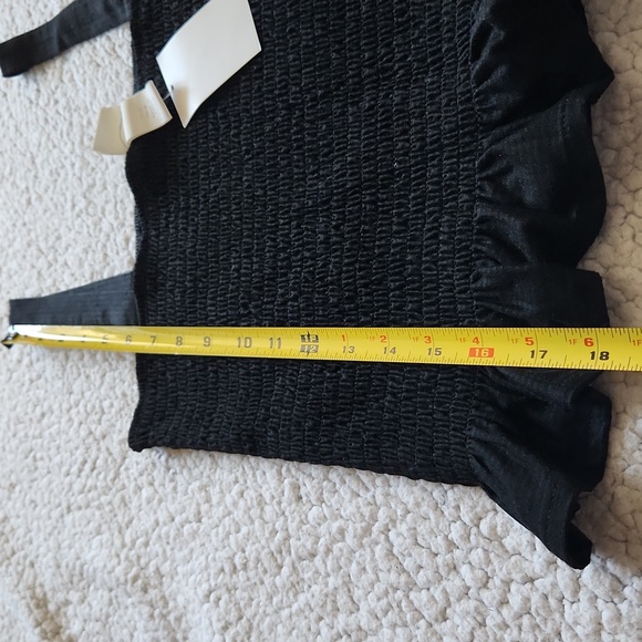 H&M Black Smocked Cami Tank Top Sz M and M&M Black Raceback Tank Top Sz L NWTs - Picture 7 of 14